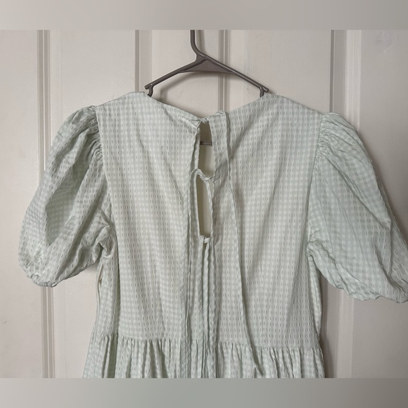 Antonio Melani “Born On 4th” Puff Sleeve Gingham Dress, size 8, light green - Picture 2 of 5